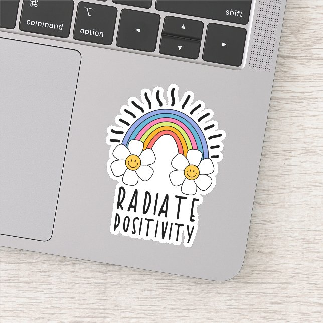Pegatina Positividad de radiación | Arcoiris y flores de co (Detalle)
