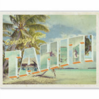 Postal fotográfica de época de Tahití