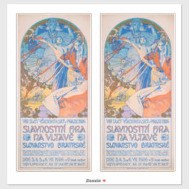 Pegatina Poster de Alphonse Mucha en el Festival Sokol (192