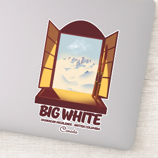 Pegatina Poster de esquí Big White British Columbia Canada
