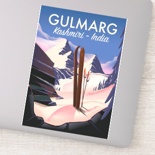 Pegatina Póster de esquí de Gulmarg Kashmiri India