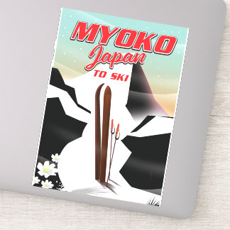 Pegatina poster de esquí de myoko japan