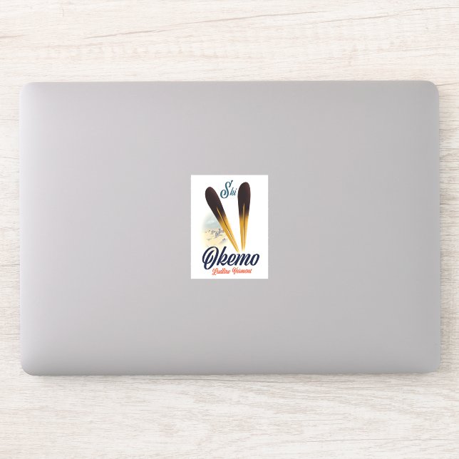 Pegatina Poster de esquí Okemo Ludlow Vermont (Ordenador)