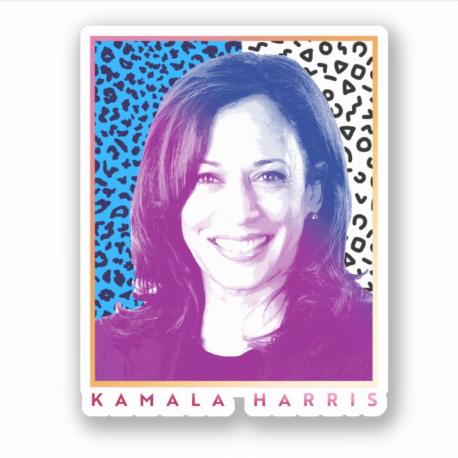 Pegatina poster de los años 80 - Kamala Harris (Anverso)