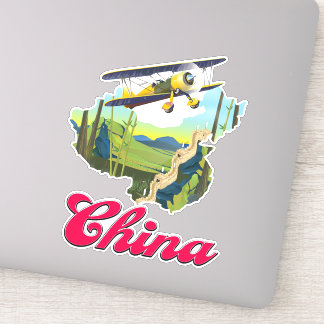 Pegatina Poster de mapa de viajes de China