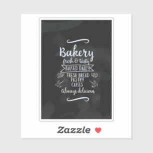 Pegatina Poster de Panadería Chalkboard de estilo vintage