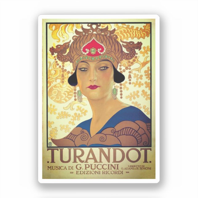 Pegatina Poster de Turandot - Giacomo Puccini (Anverso)