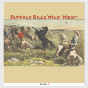 Pegatina Póster de vaquero del oeste salvaje de Buffalo Bil