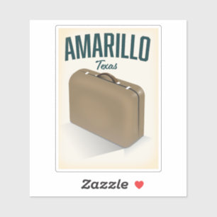 Pegatina Póster de viaje a Amarillo texas
