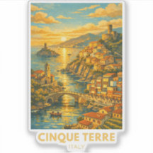 Póster de viaje de Cinque Terre Italia – Costero V