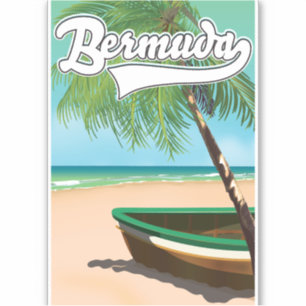 Pegatina Póster de viaje de la isla tropical de Bermudas