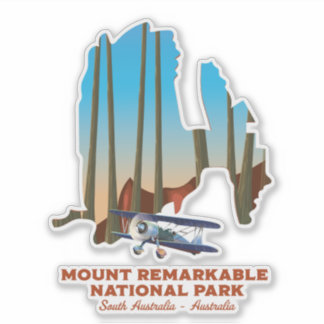 Pegatina Póster de viaje de Mount Remarkable Australia del 