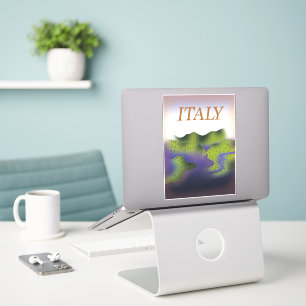 Pegatina Póster de viaje de paisaje estilo vintage de Itali