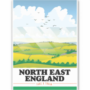 Pegatina Póster de viaje del noreste de Inglaterra.