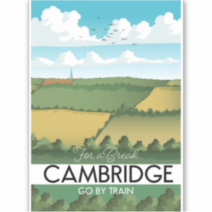 Pegatina Póster de viaje en tren de Cambridge