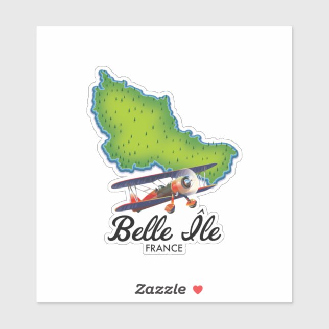 Pegatina Póster de viaje francés de Belle Île (Hoja)