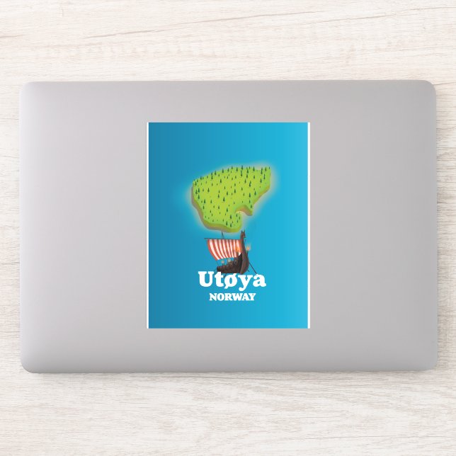 Pegatina Póster de viaje Utøya Noruega (Ordenador)