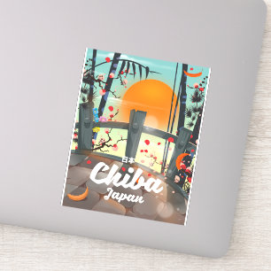 Pegatina Poster de viajes de Chiba Japan arte impreso.
