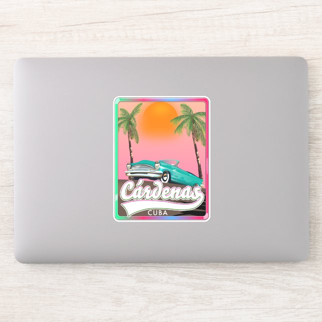 Pegatina Poster de viajes vintage de Cárdenas Cuba (Ordenador)