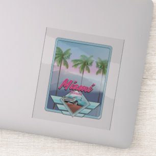 Pegatina Poster de viajes Vintage de Miami Florida
