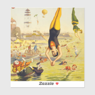 Pegatina Póster del espectáculo secundario de Coney Island 