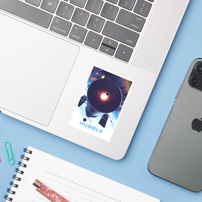 Pegatina Poster del telescopio espacial Hubble. (Ordenado portátil con iPhone)