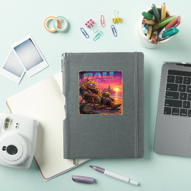 Pegatina Póster Retro de Viaje Isla de los Dioses Bali (Funda para iPad)