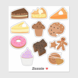 Pegatina Postres dulces, pastas, pasteles y pasteles