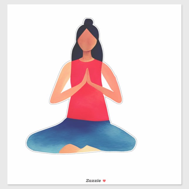 Pegatina Postura de Yoga  (Hoja)