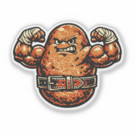 Pegatina Potato Powerhouse — Vintage Retro Strongman Fighte