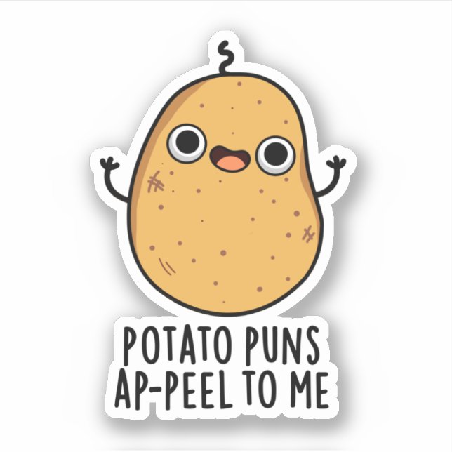 Pegatina Potato Puns A-peel Para Mí Divertido Pun de Papa (Anverso)