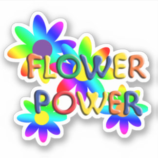 Pegatina Potencia de flor hippie