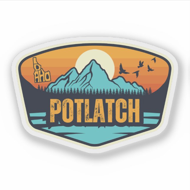 Pegatina Potlatch, Idaho (Anverso)