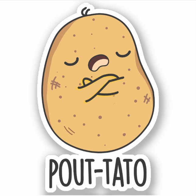 Pegatina Pout-tato Funny Potato Pun (Anverso)