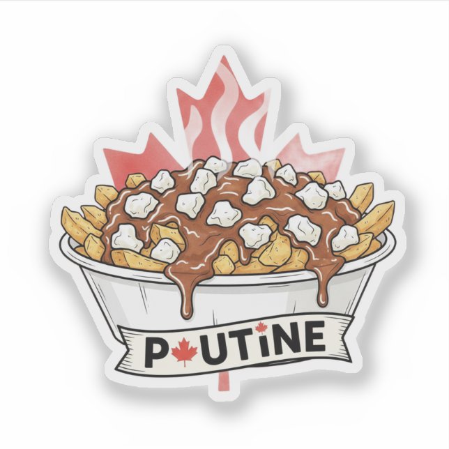 Pegatina Poutine (Anverso)