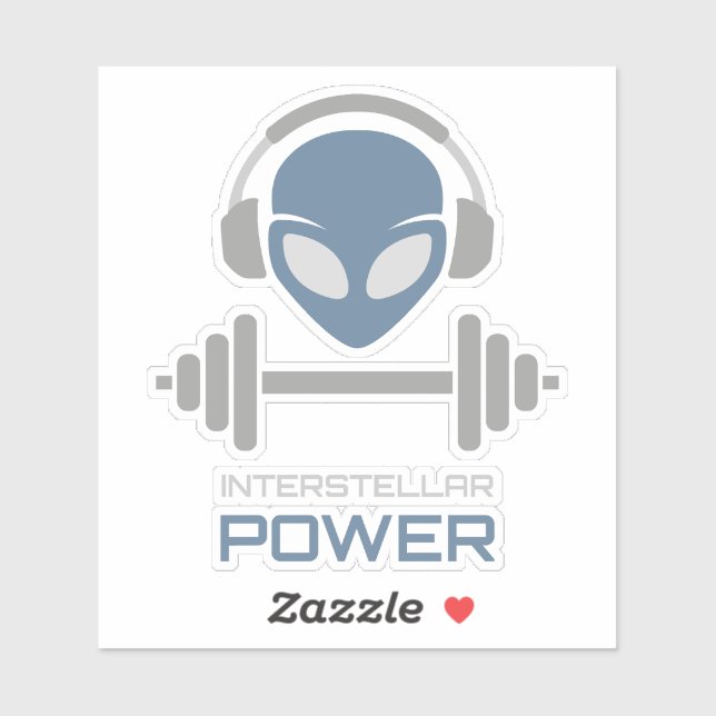 Pegatina Powerlifting Alien Gym Workout (Hoja)