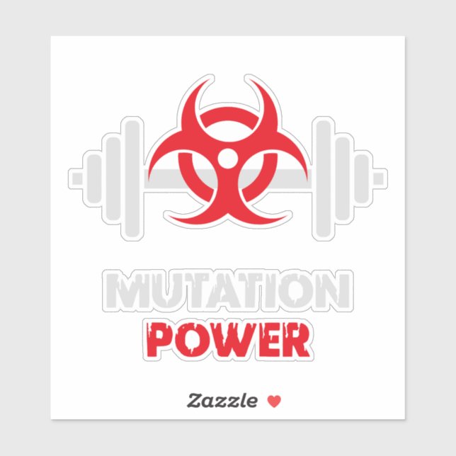 Pegatina Powerlifting Mutation Strength (Hoja)