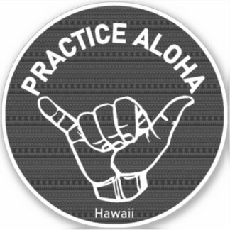 Pegatina Practica hawaiana Aloha Tribal Shaka (suelta)