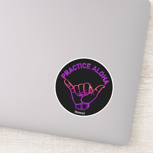Pegatina Práctica Hawaii Aloha PurpleRay Shaka (suelto) (Detalle)