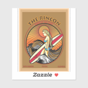 PEGATINA PRACTICAR SURF EL RINCON VENTURA CALIFORNIA