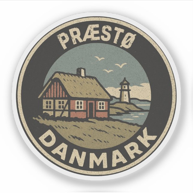 Pegatina Præstø, Dinamarca Danmark (Anverso)