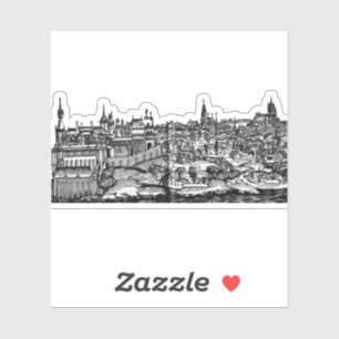 Pegatina Praga capital medieval de República Checa