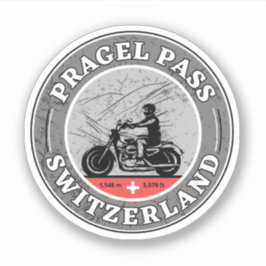 Pegatina Pragel Pass recorrido en motocicleta por los Alpes