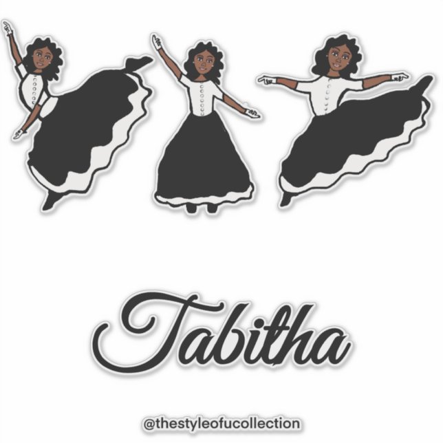 Pegatina Praise Dancer BW #1 Sticker (Anverso)