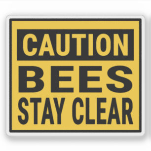 Pegatina Precaución Abejas Manténgase Claro