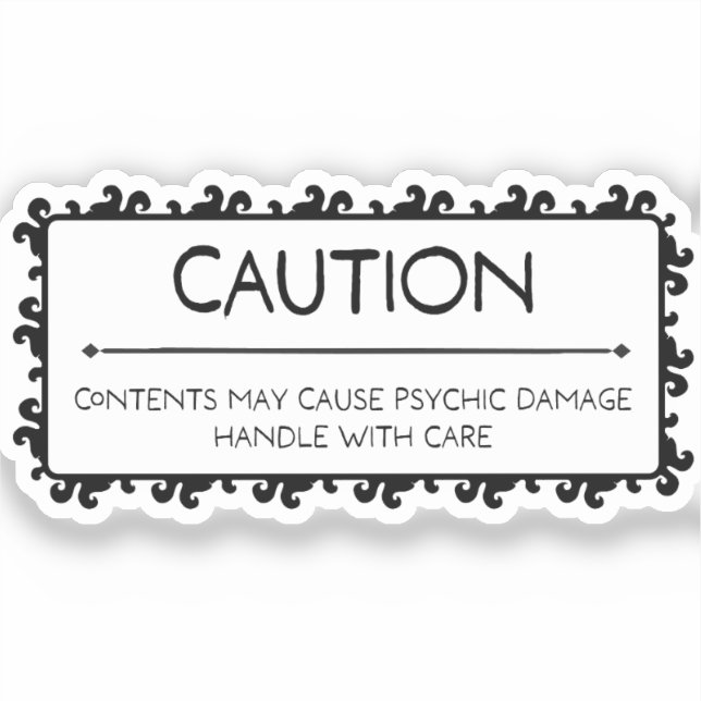 Pegatina Precaución: Daños psíquicos (Anverso)