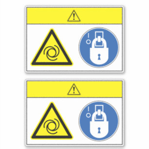 Pegatina Precaución/El equipo comienza automáticamente a et