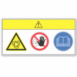 Pegatina Precaución/El equipo comienza automáticamente a et