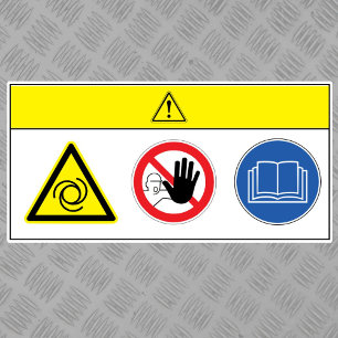 Pegatina Precaución/El equipo comienza automáticamente a et