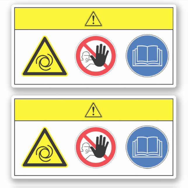 Pegatina Precaución/El equipo comienza automáticamente a et (Anverso)